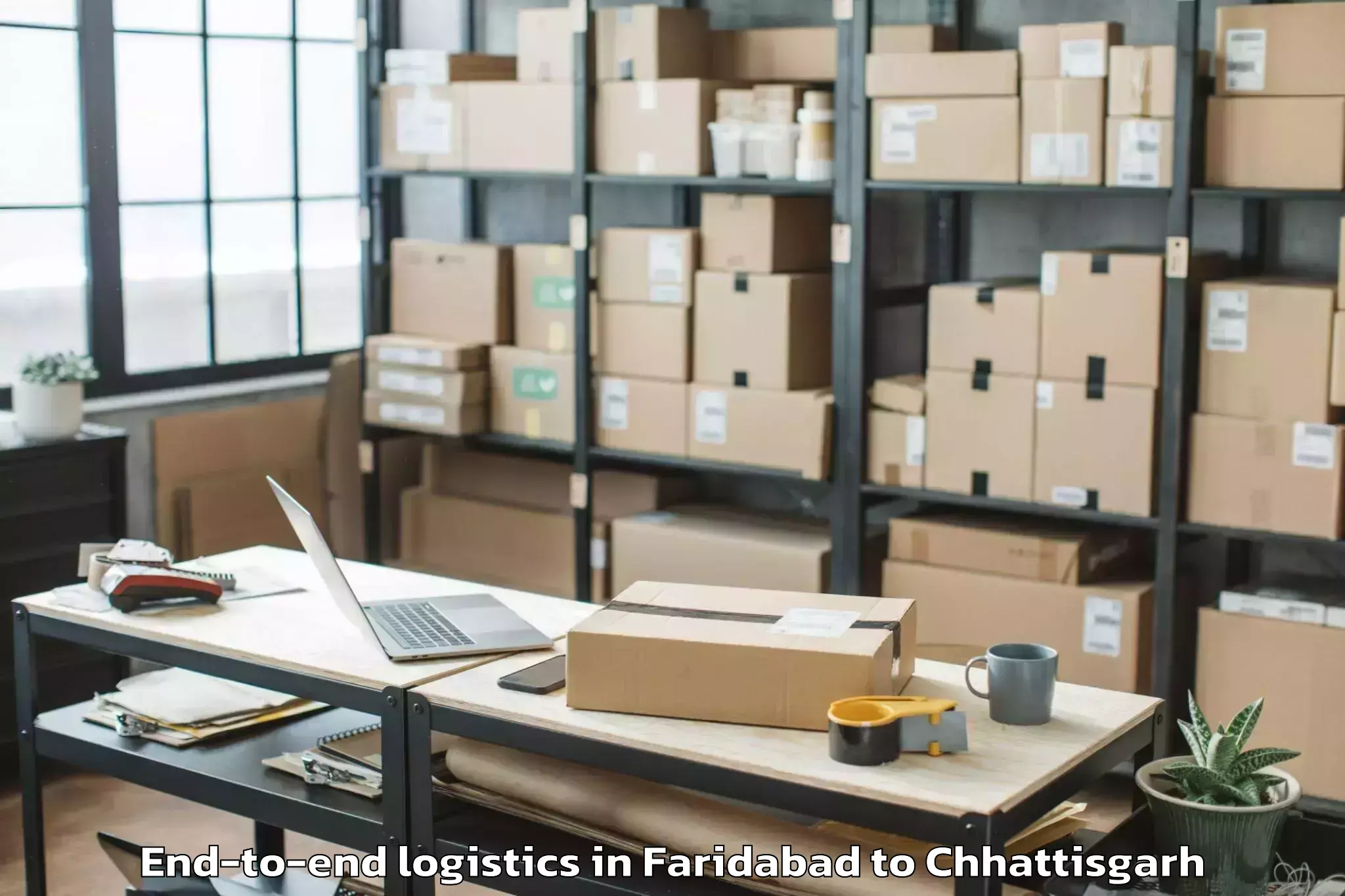 Affordable Faridabad to Bastar End To End Logistics